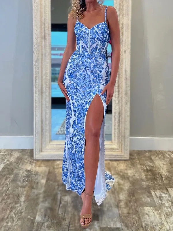 Sheath/Column V-neck Sparkly Sequin Prom Dresses #Milly020127487