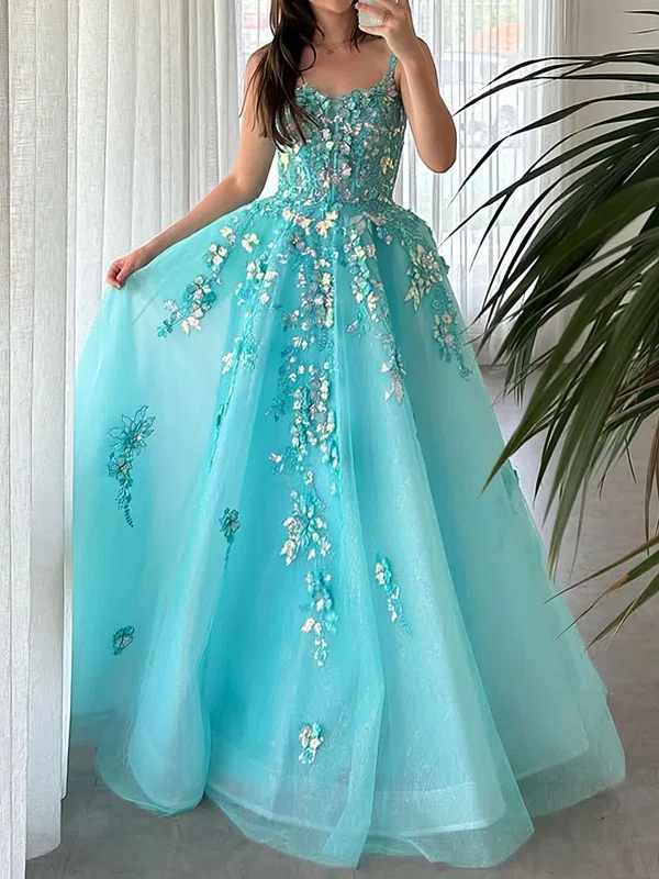 Ball Gown Sweetheart Tulle Prom Dresses With Appliques #Milly020127503