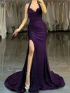 Mermaid Cowl Neck Jersey Prom Dresses With Ruched #Milly020127529