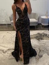 Sheath/Column V-neck Lace Backless Beaded Prom Dresses #Milly020127593