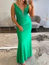 Sheath/Column V-neck Jersey Backless Beaded Prom Dresses #Milly020127610