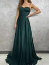 A-line Sweetheart Satin Corset Prom Dresses With Split #Milly020127652