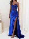 Mermaid Sweetheart Satin Corset Prom Dresses With Appliques #Milly020127671