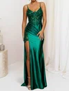 Sheath/Column V-neck Glitter Corset Prom Dresses With Appliques #Milly020127682