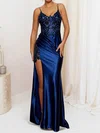 Sheath/Column V-neck Glitter Prom Dresses With Appliques #Milly020127683