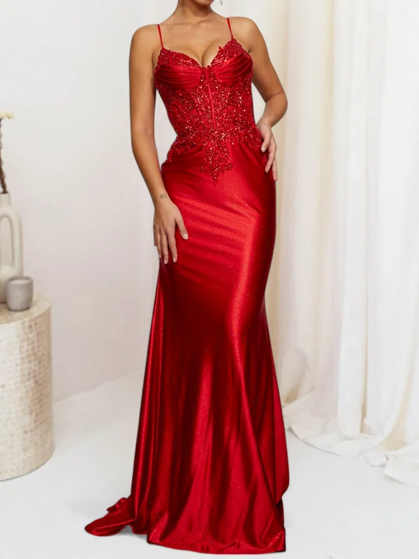 Mermaid V-neck Glitter Prom Dresses With Appliques #Milly020127712