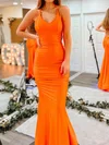 Mermaid V-neck Jersey Prom Dresses With Ruched #Milly020127775