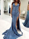 Mermaid Halter Satin Beaded Prom Dresses With Ruched #Milly020127779