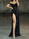 Sheath/Column Off-the-shoulder Satin Corset Prom Dresses With Ruched #Milly020127792