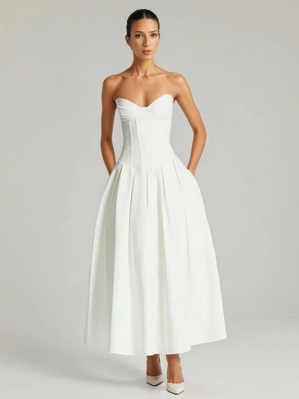 Ball Gown Sweetheart Satin Ankle-length Formal Dresses PT02028875