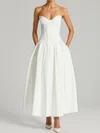 Corset Ball Gown Strapless Satin Long Homecoming Dresses PT02028875