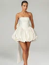 Ball Gown Straight Satin Short/Mini Bow Formal Dresses PT02028876