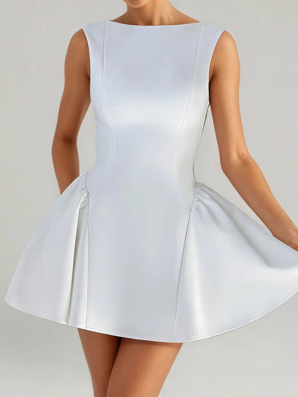 Puffy Backless Satin Homecoming Dresses PT02028877