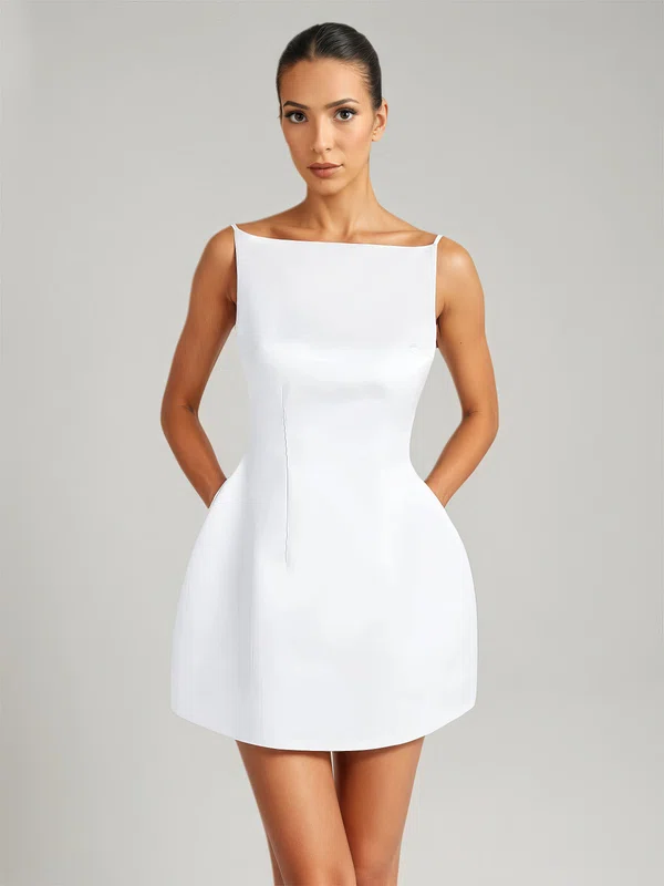 Ball Gown Square Neckline Satin Short/Mini Formal Dresses PT02028878