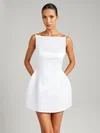 Ball Gown Square Neckline Satin Short/Mini Formal Dresses PT02028878