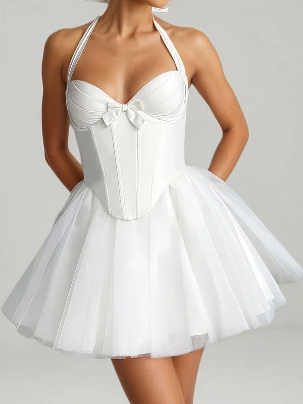 Puffy Corset Halter Homecoming Dresses PT02028884