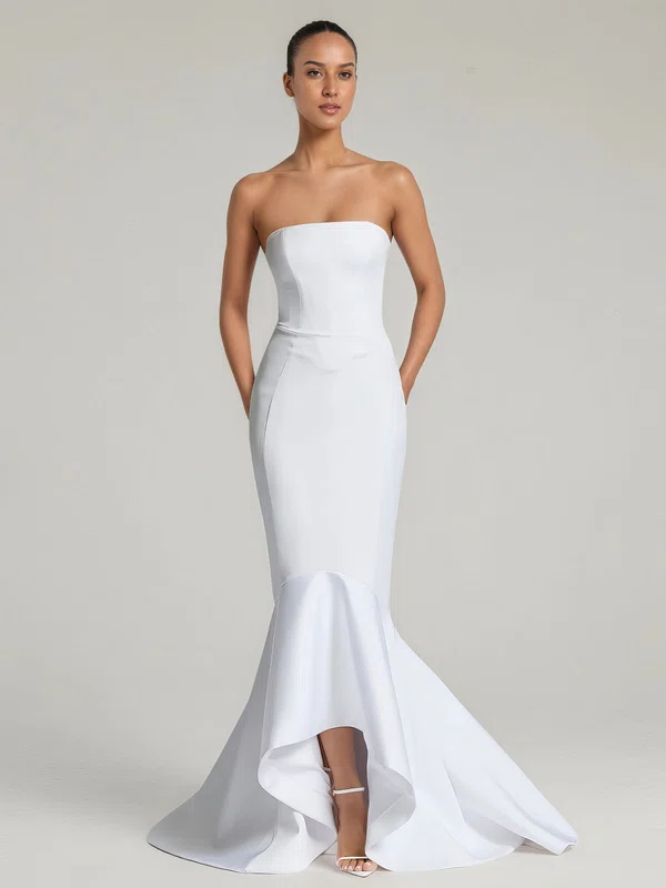 Trumpet/Mermaid Straight Satin Sweep Train Formal Dresses PT02028885