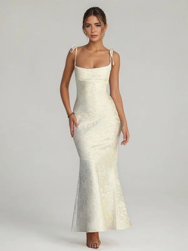 Sheath/Column Square Neckline Lace Ankle-length Formal Dresses PT02028891