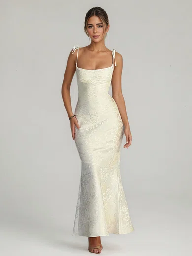 Sheath/Column Square Neckline Lace Ankle-length Formal Dresses PT02028891