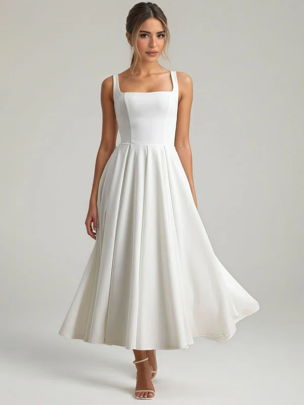 A-line Square Neckline Stretch Crepe Formal Dresses PT02028906