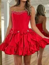 Corset Skater Taffeta Strapless Ruffle Homecoming Dresses #Milly02054814