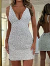 Backless Bodycon V-neck Beaded Homecoming Dresses #Milly02054815