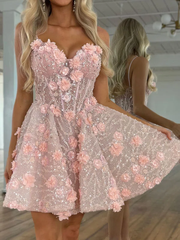 Glitter Skater Sweetheart Glitter Lace Homecoming Dresses #Milly02054820