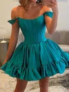 Off-the-shoulder Skater Taffeta Ruffle Homecoming Dresses #Milly02054824
