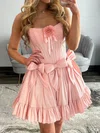 Corset Skater Taffeta Strapless Ruffle Homecoming Dresses #Milly02054828