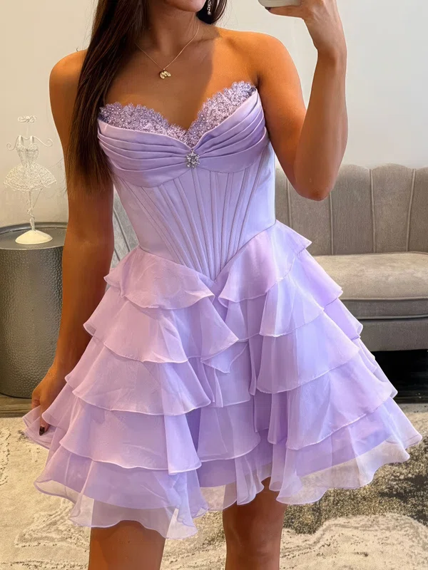 Beautiful Strapless Corset Ruffle Tiered Short Homecoming Dresses #Milly02054877