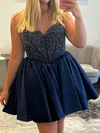 Plus Size Strapless Skater Satin Beaded Homecoming Dresses #Milly02054881