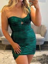 One Shoulder Bodycon Metallic Pleated Homecoming Dresses #Milly02054888