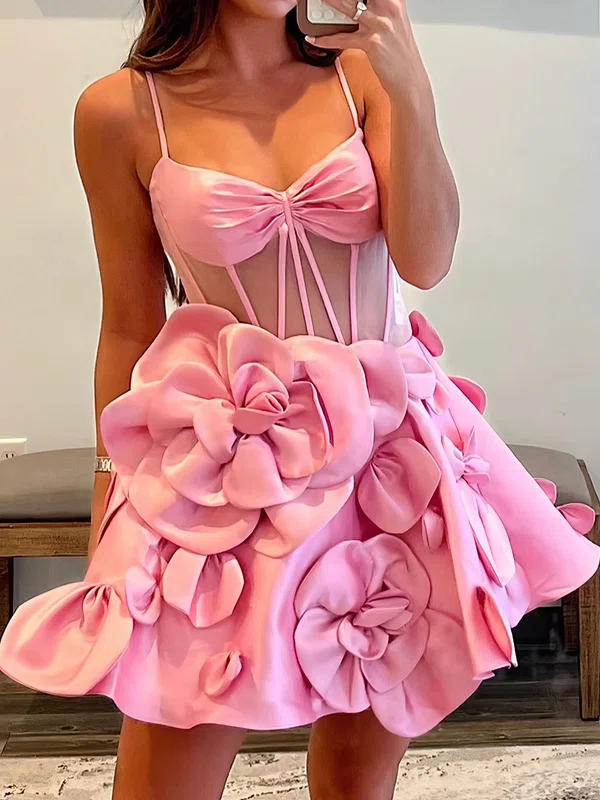 Corset Skater V-neck Satin Homecoming Dresses #Milly02054891