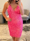 Sparkly Bodycon V-neck Sequin Homecoming Dresses #Milly02054894