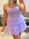 Corset Skater Straight Glitter Tulle Tiered Homecoming Dresses #Milly02054899