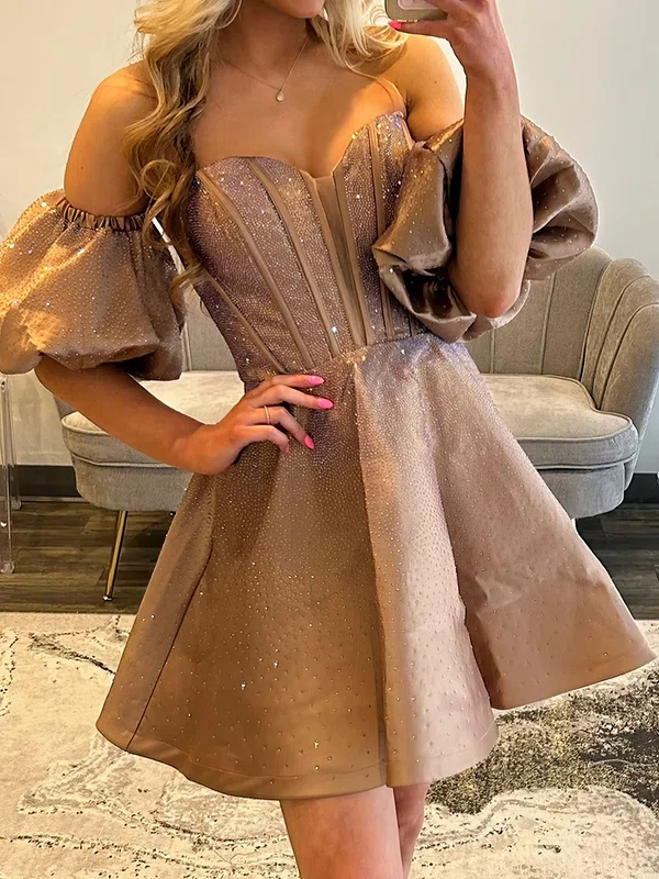 Glitter Skater Sweetheart Satin Homecoming Dresses #Milly02054905