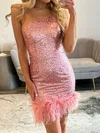 Sparkly One Shoulder Bodycon Sequin Homecoming Dresses #Milly02054914