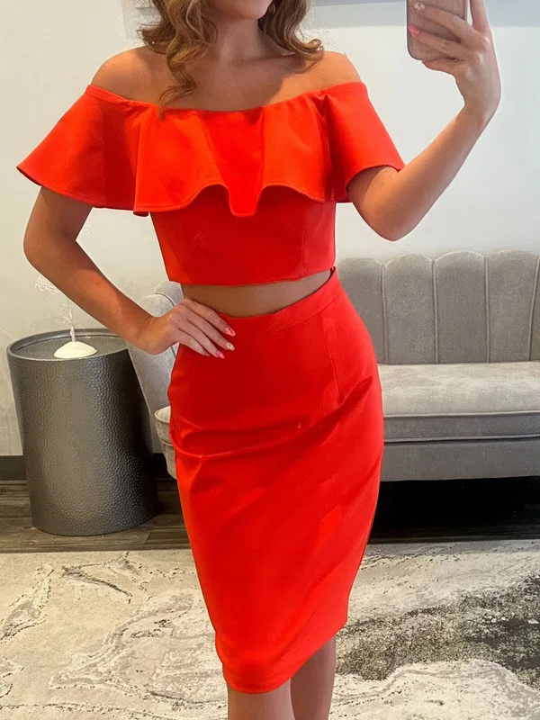 Off-the-shoulder Bodycon Ruffle Homecoming Dresses #Milly02054915