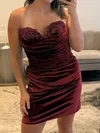 Strapless Bodycon Velvet Ruched Homecoming Dresses #Milly02054918