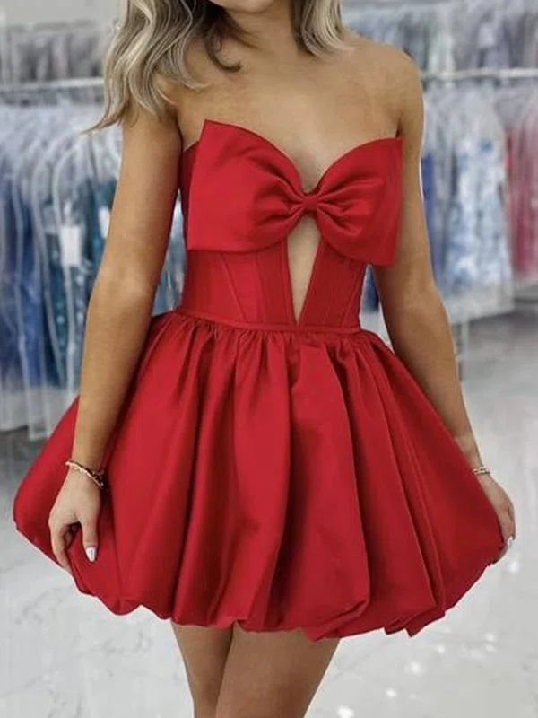 Corset Strapless Skater Satin Homecoming Dresses #Milly02054965