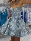 Corset Strapless Skater Satin Homecoming Dresses #Milly02054967
