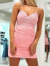 Sparkly Tight V-neck Beaded Homecoming Dresses #Milly02054978