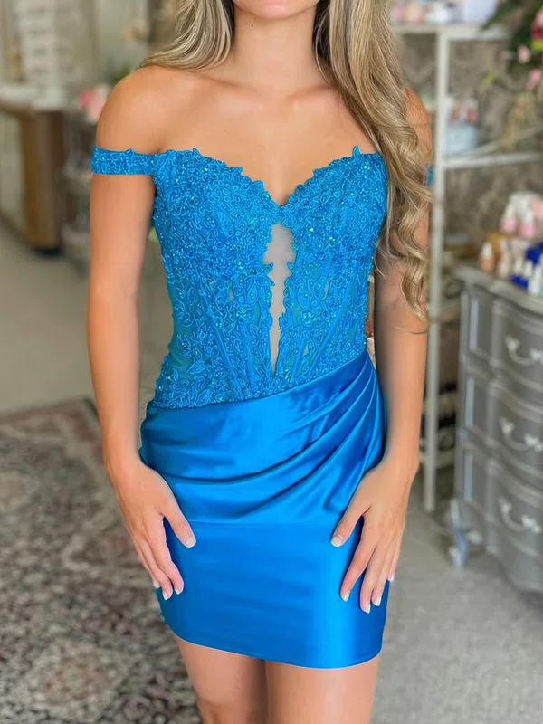 Corset Off-The-Shoulder Bodycon Satin Appliques Homecoming Dresses #Milly02054997