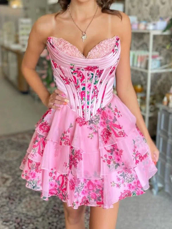 Corset Skater Tiered Floral PrintHomecoming Dresses #Milly02054999