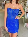Sparkly Corset Bodycon Strapless Beaded Homecoming Dresses #Milly02055001