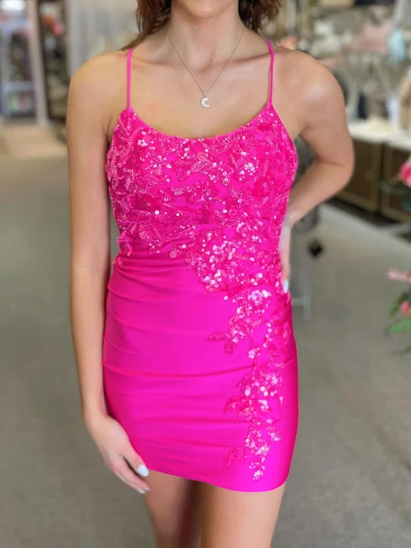 Tight Backless Scoop Neck Appliques Homecoming Dresses #Milly02055004