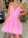 Glitter Skater V-neck Tiered Homecoming Dresses #Milly02055012