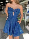 Sparkly Corset A-line Satin Strapless Beaded Homecoming Dresses #Milly02055017