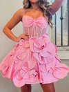 Corset Skater V-neck Satin Homecoming Dresses #Milly02055031