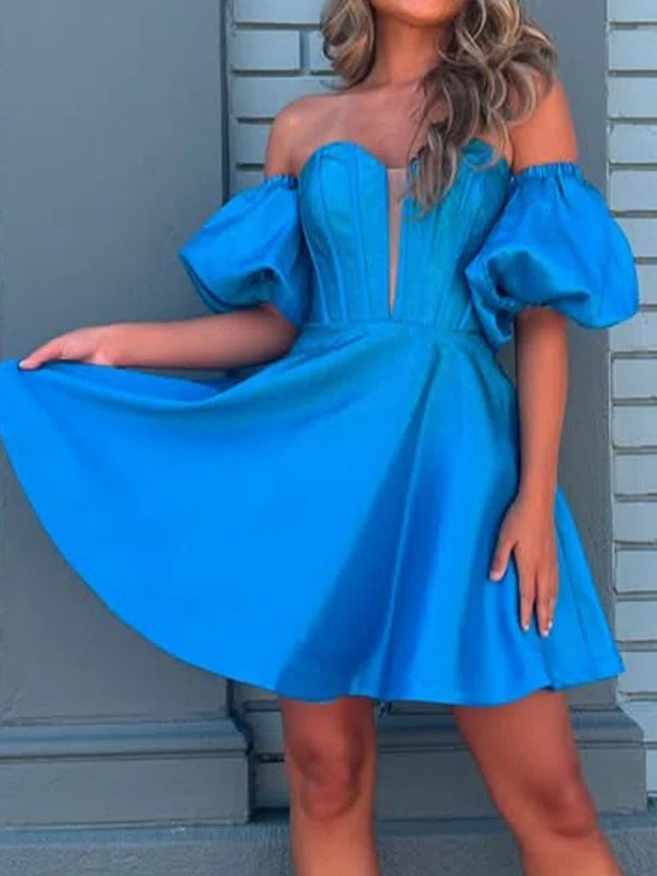Corset A-line Sweetheart Satin Homecoming Dresses #Milly02055034